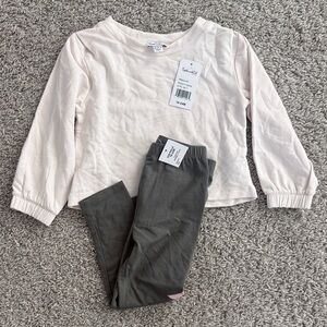 Splendid Green Leggings with Pink Stars